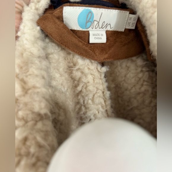 NWOT Boden women’s shearling lined faux suede overcoat- size 10 - Picture 7 of 8